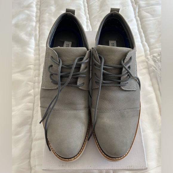 Steve Madden Men’s Grey Dress Shoes Men’s Sz 10 - Picture 4 of 7